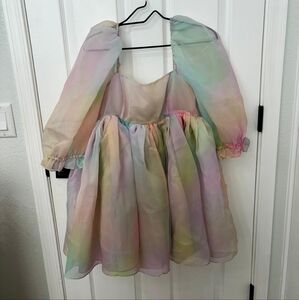 Selkie Rainbow Puff Dress